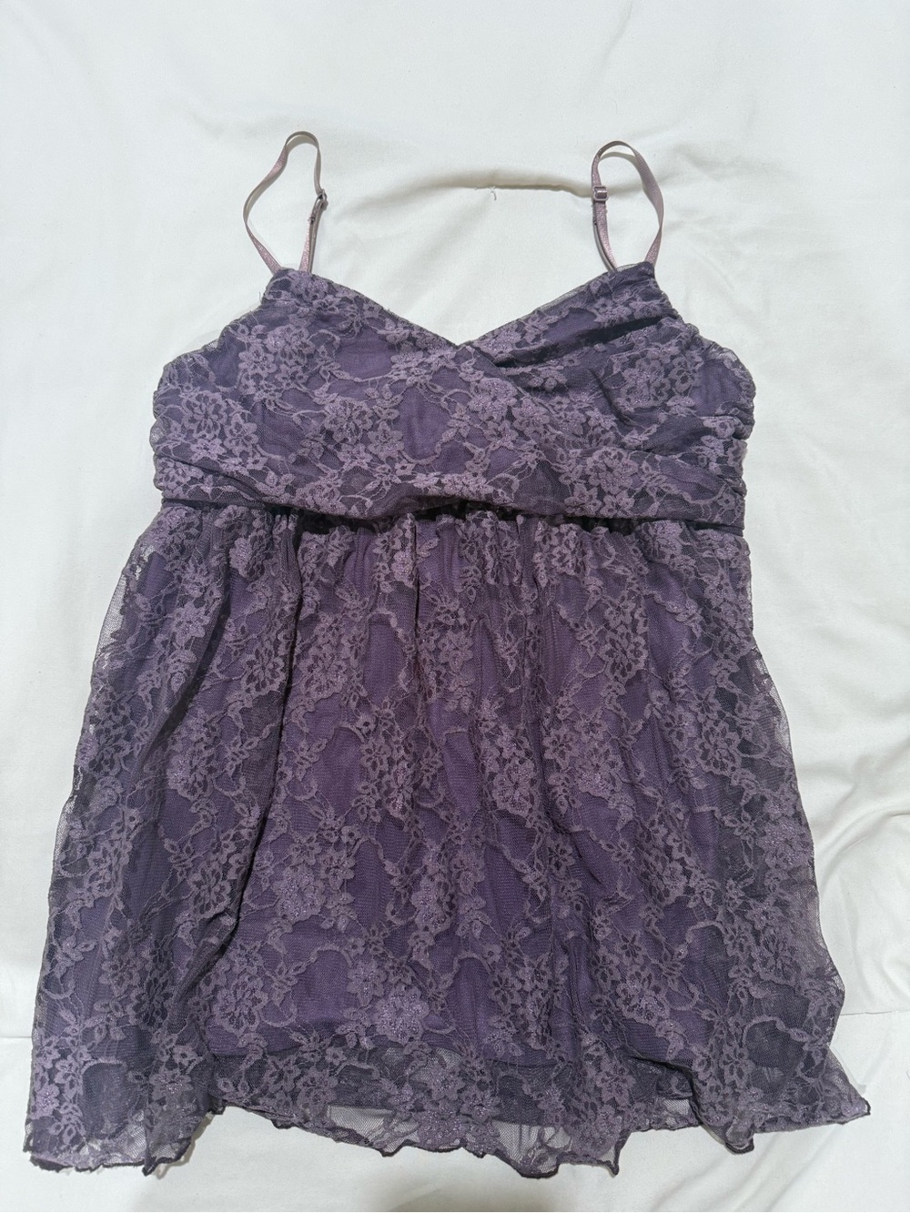 Lace Overlay Cami Top in Lavender Purple